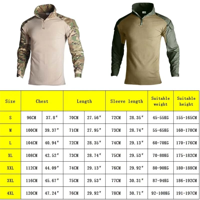 Chemises tactiques d'extérieur pour hommes, tenue à manches longues, chemise de Combat, fermeture éc