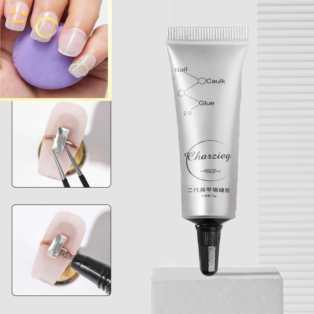 15g 3D modèle d'ongle Gel ongles strass colle Super forte Gel ongles colle pour ongles charme manucu