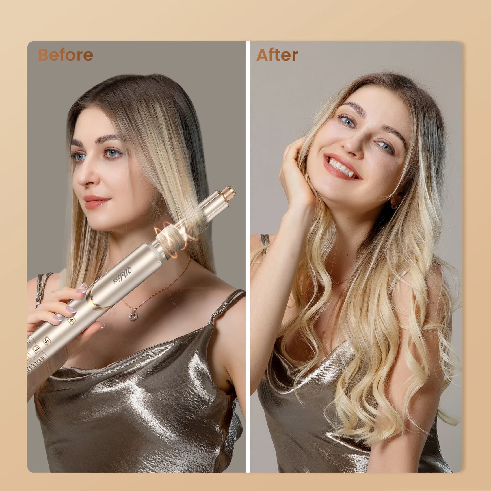 Brosse sèche-cheveux 8 en 1, sèche-cheveux sans balais à grande vitesse, ionique négatif, brosse cha