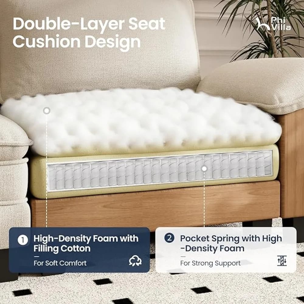 Canapé simple surdimensionné avec siège profond, fauteuil de lecture rembourré en nuage, chaise de c
