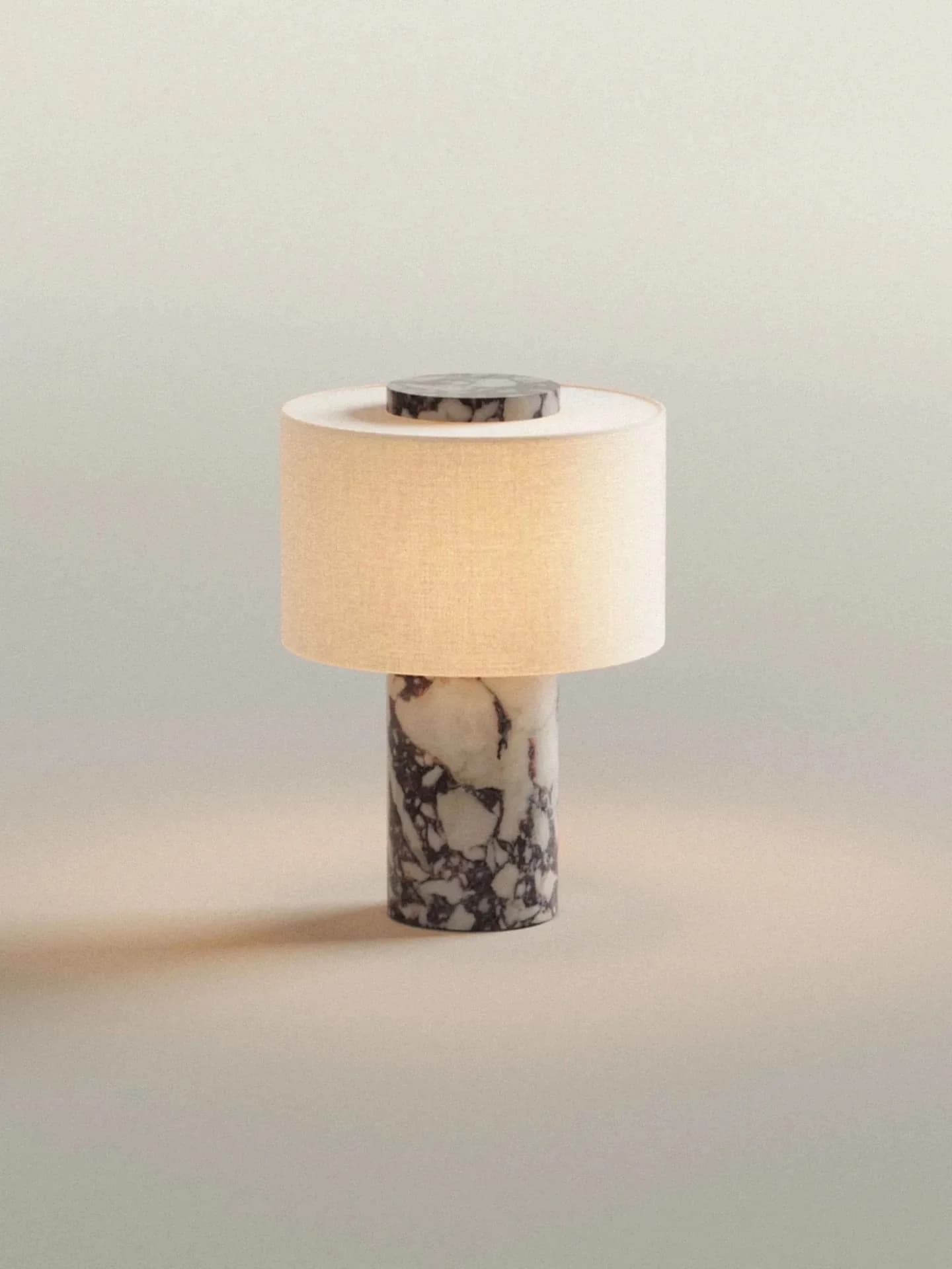 Lampe de chevet de luxe, lampe de bureau à abat-jour en tissu et marbre naturel, lumière tactile à i