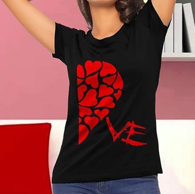 T-shirt col rond pour couple, estival et décontracté, avec impression du roi et de la reine, épissag