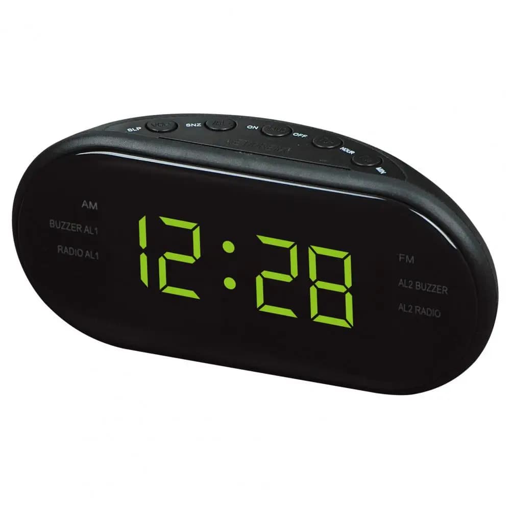 Réveil électronique avec radio, fonction Snooze, affichage numérique LED, maison, chambre, bureau, 1