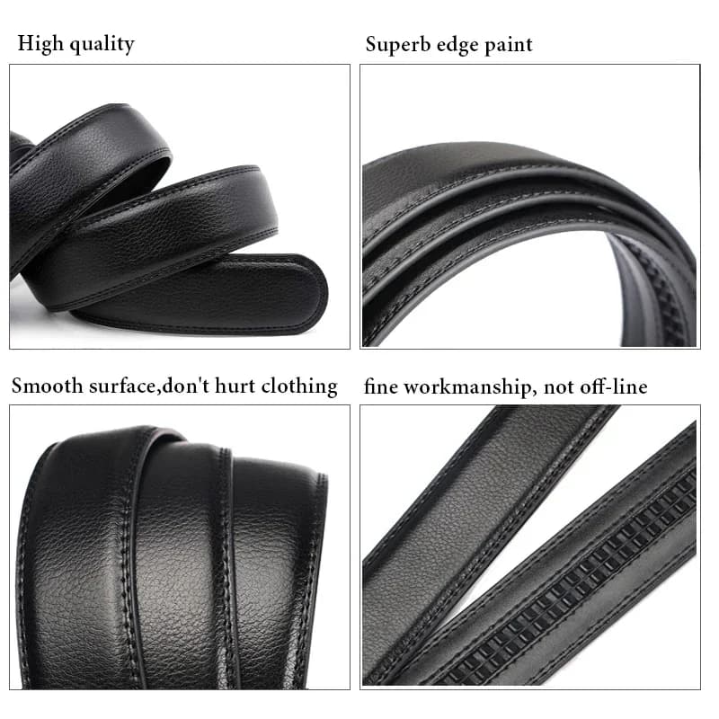 Ceinture en cuir PU pour hommes et femmes, 2.4 2.8 3.0, 3.5 cm de large, sans boucle pour boucle aut