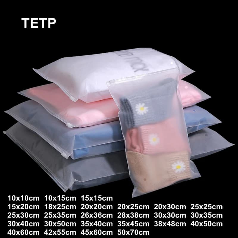 TETP 10 pièces 14 fils/18 fils givré mat sac à fermeture éclair maison voyage stockage vêtements sou