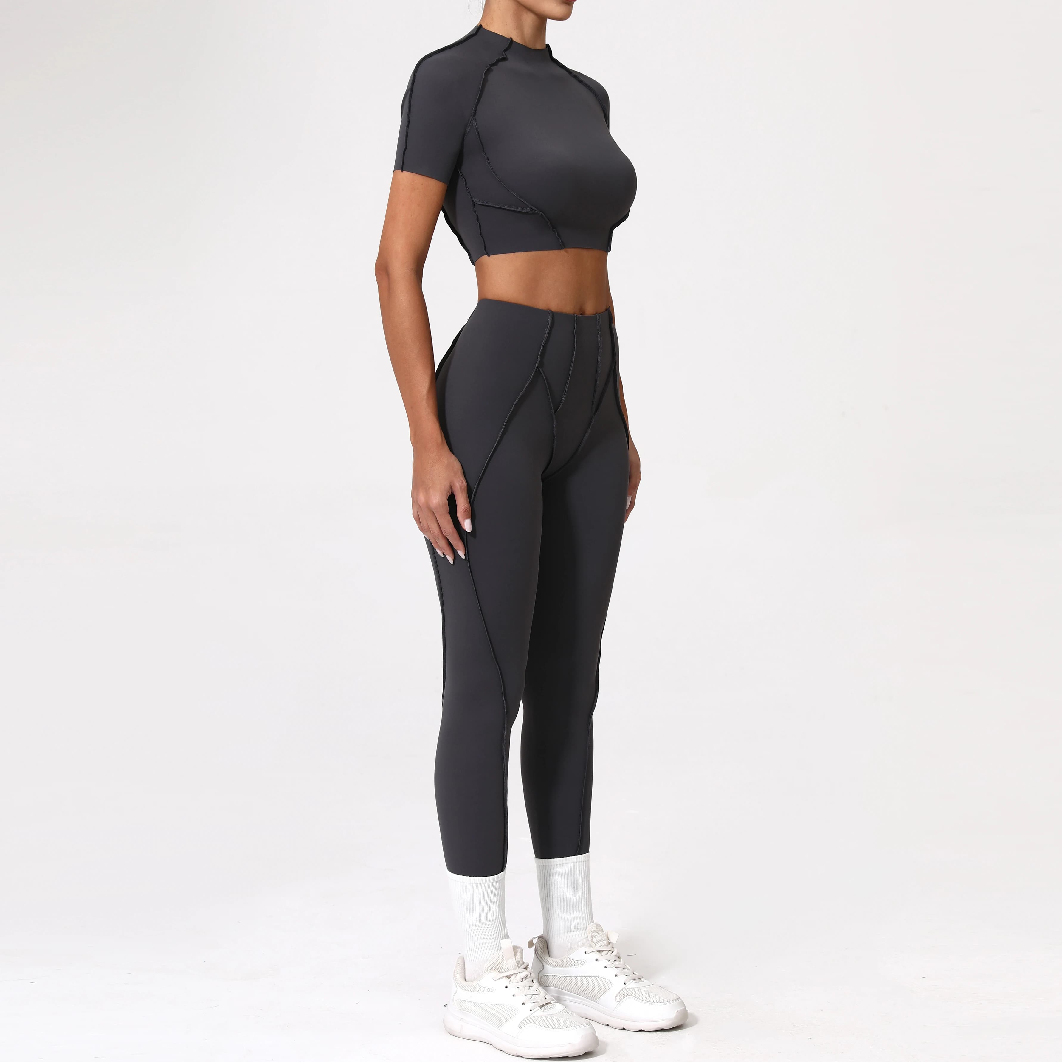 Costume de Yoga 2 pièces pour femmes, ensemble de sport à séchage rapide, survêtement pour course à 