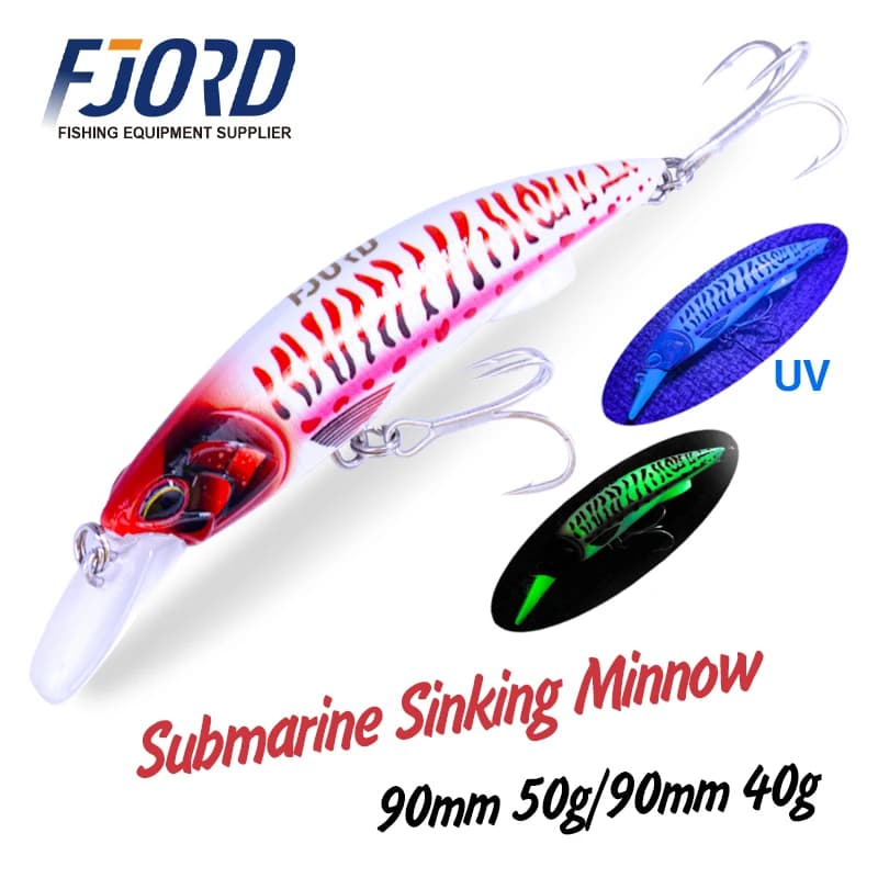 FJORD vairon lourd 90S 40g 50g leurre de pêche en mer d'eau salée tir sous-marin appâts artificiels 