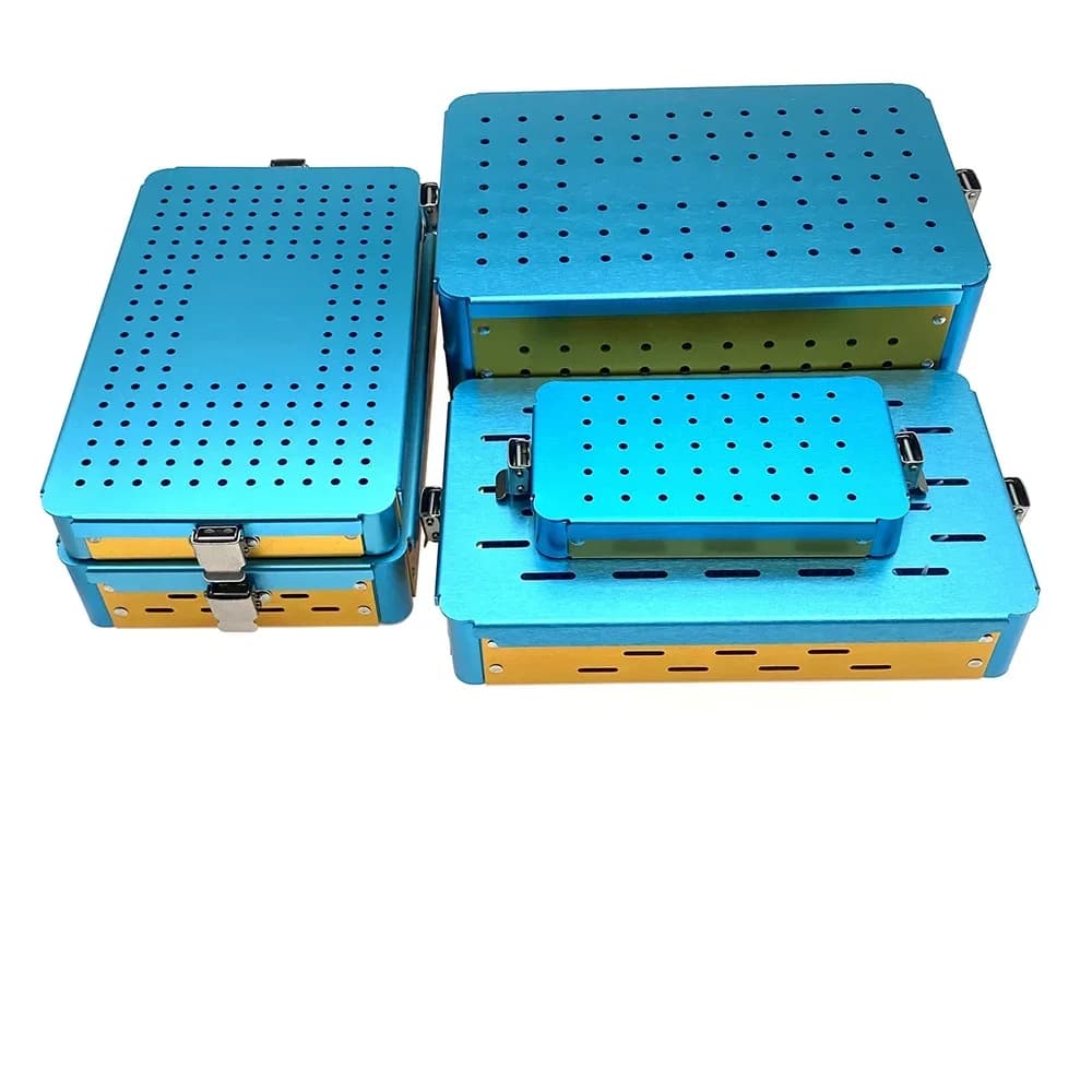 Étui de stérilisation en aluminium pour outils d'instruments chirurgicaux dentaires opthalmiques, bo