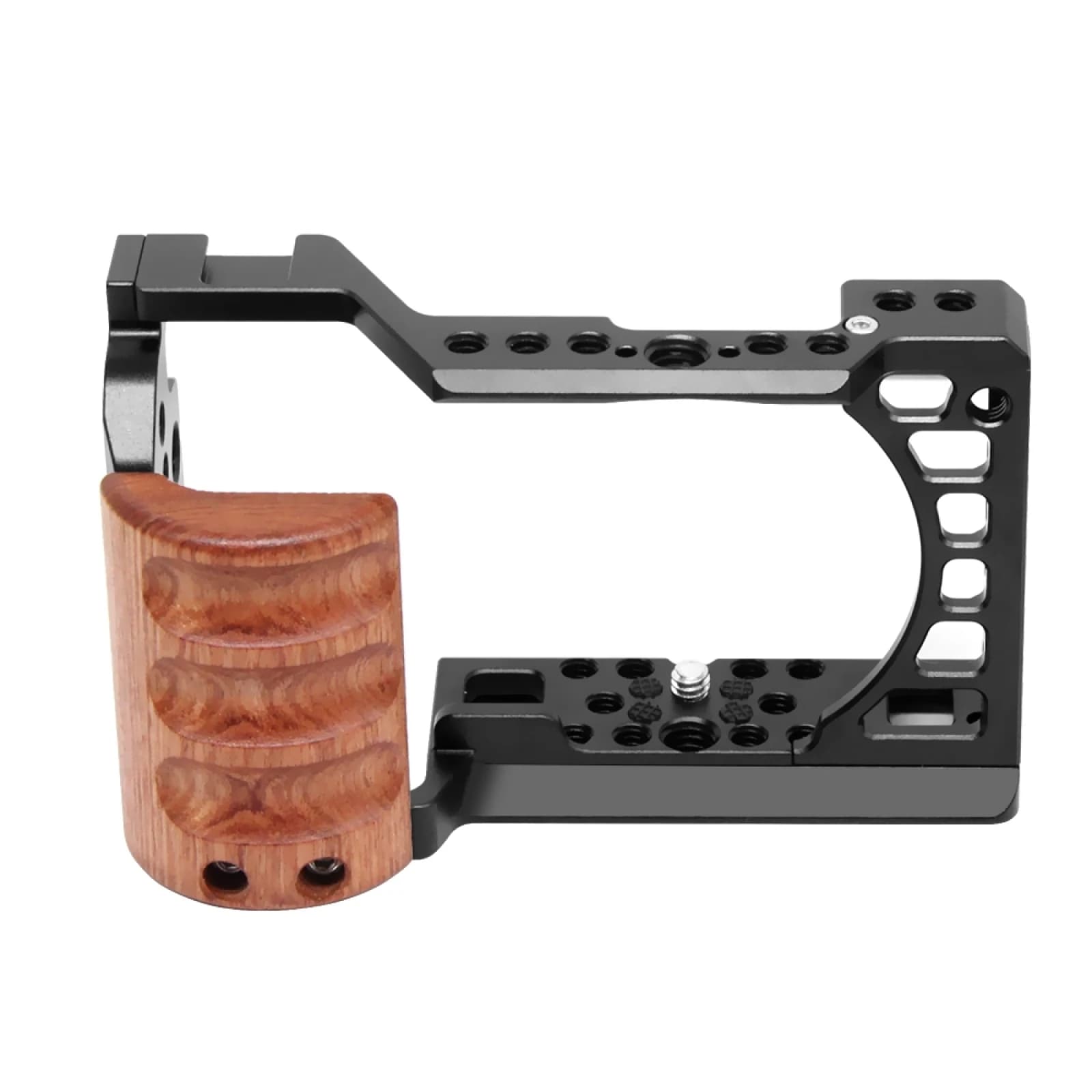 PULUZ pour Sony A6400 / A6300 / A6100 / A6000 poignée en bois plate-forme stabilisatrice de Cage de 