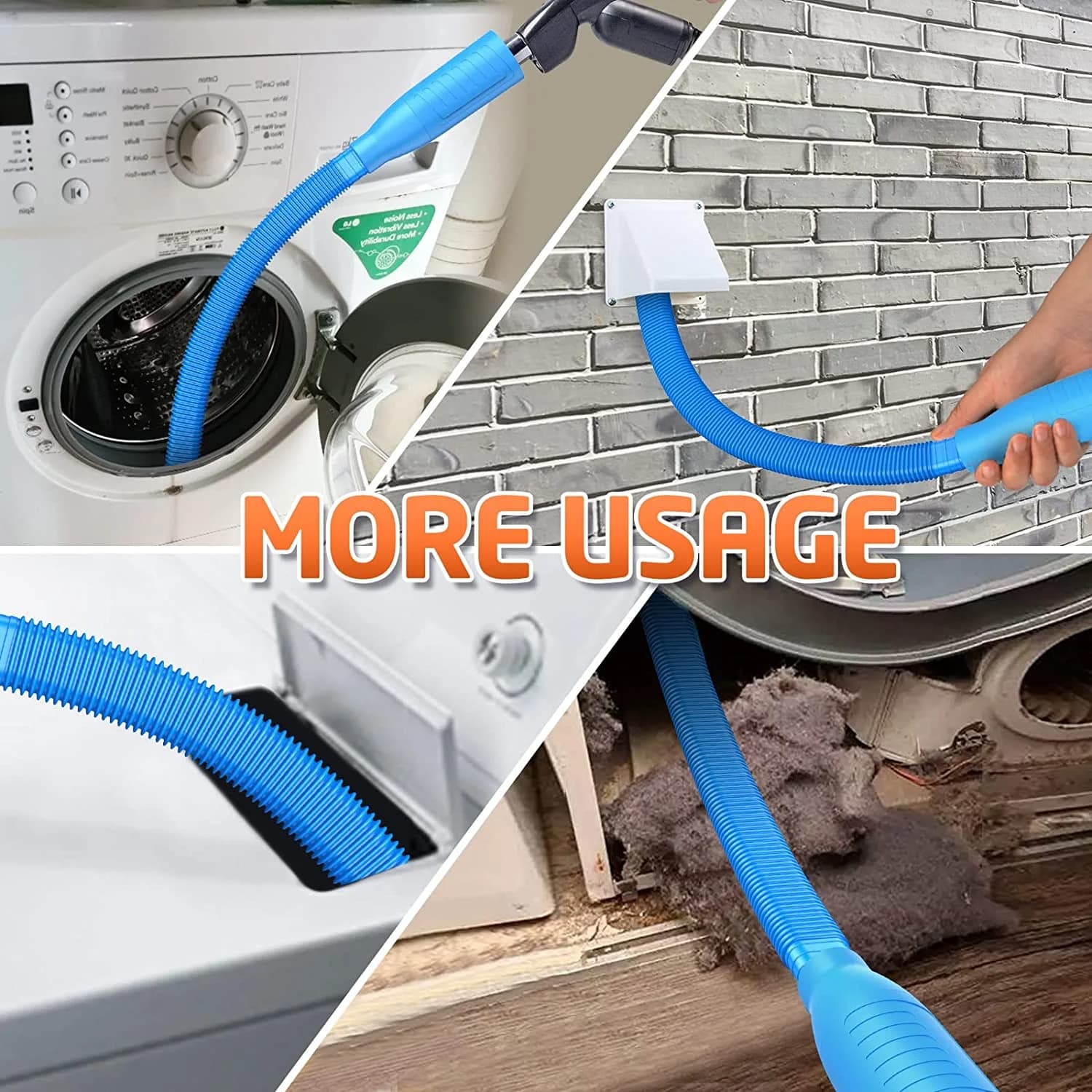 Accessoire de nettoyage de ventilation de sèche-linge, fixation de tuyau d'aspiration, brosse de tuy