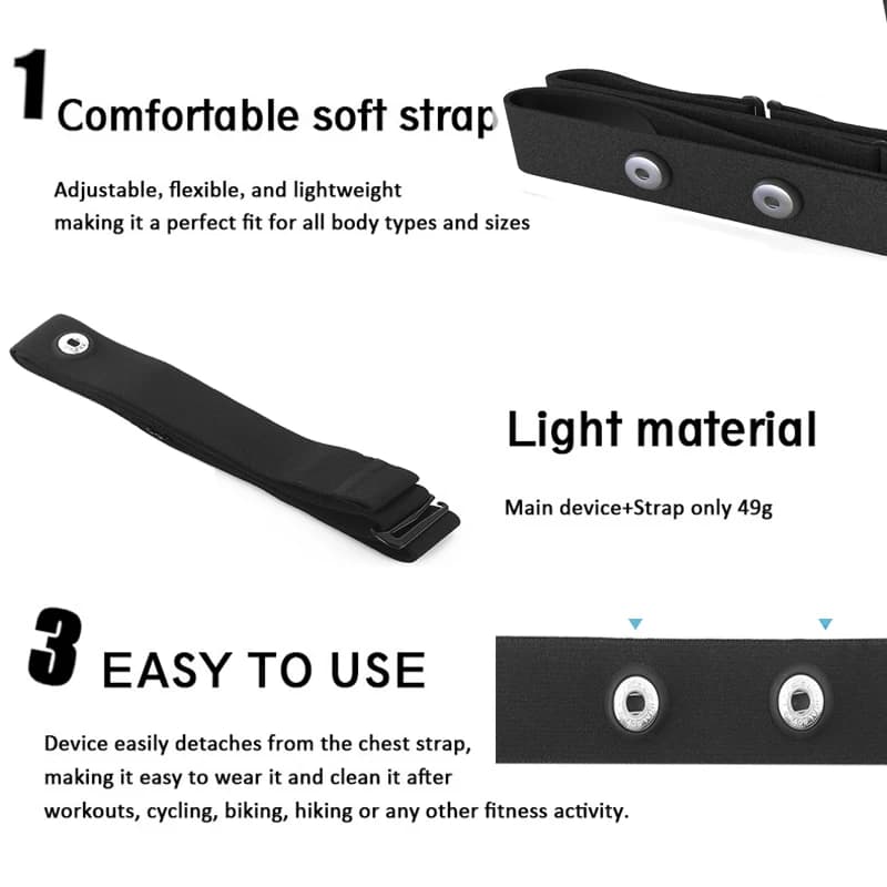 Sangle de remplacement pour moniteur de fréquence cardiaque, 1 pièce, Compatible avec Polar H7 H9 H1