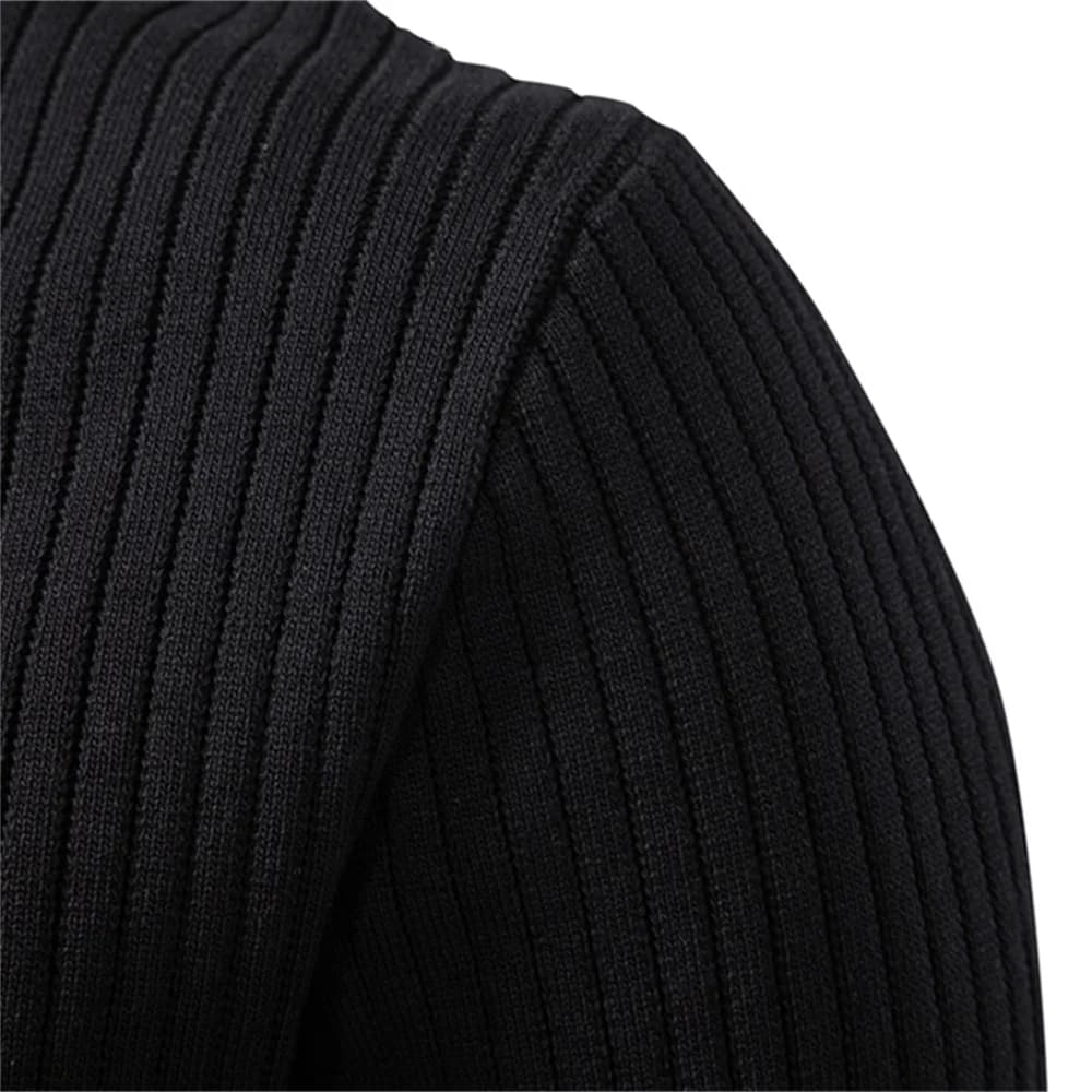 AIOPESON bouton patte Polo hommes côtelé rayure à manches longues coupe contemporaine minimaliste au