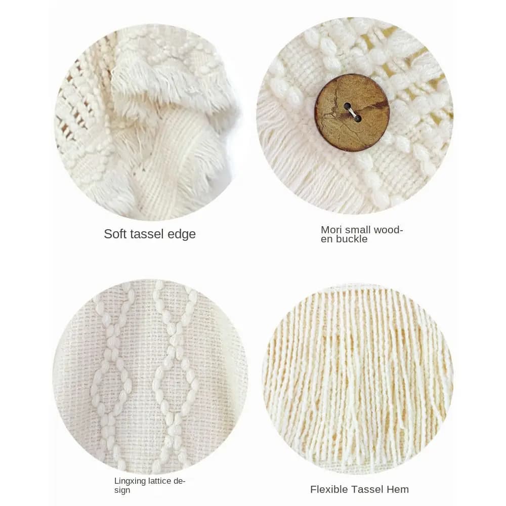 Partie de mariage bohème à capuche tricoté châle hiver chaud bouton dames gland Cape enveloppes écha