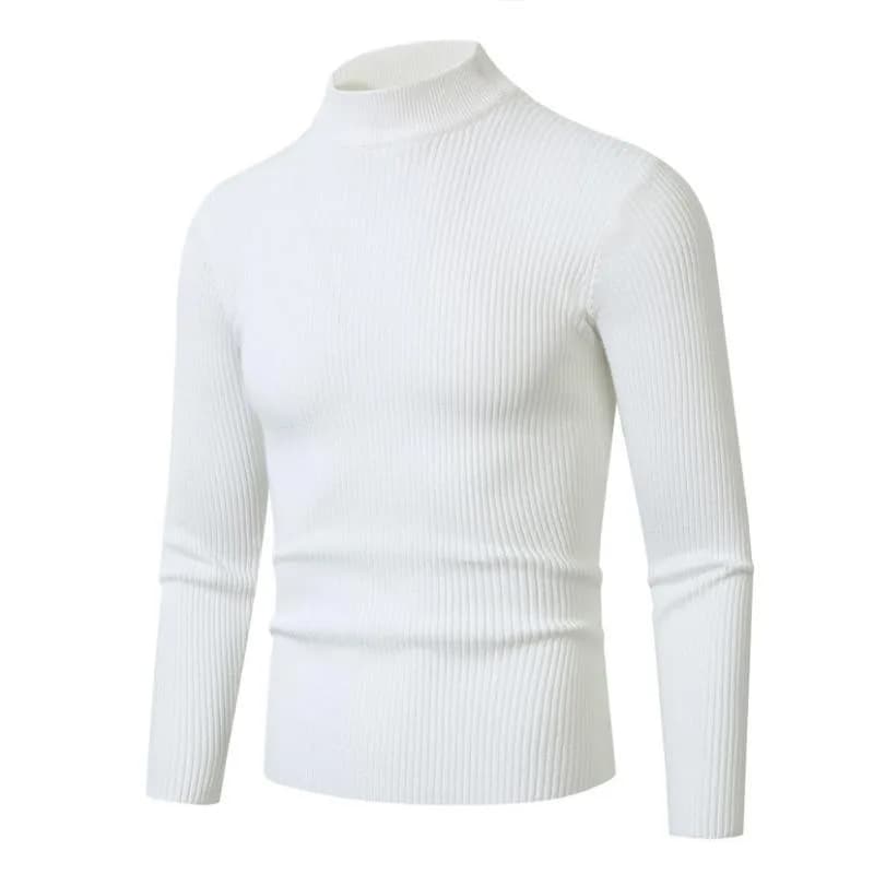 Nouveaux hommes mode faux col roulé chandails à manches longues Waem pull pull hiver coupe ajustée r