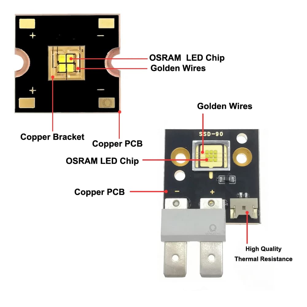 Lumière de scène LED haute puissance 3V 5V 12V 60W COB blanc froid 7000-8000K pour lumière à tête mo