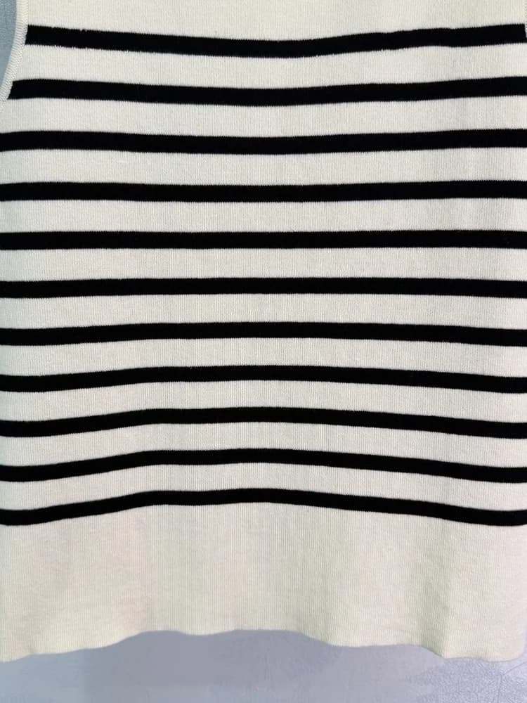Pulls en laine rayés tricotés pour femme, col rond, sans manches, coupe droite, pour la maison, mode