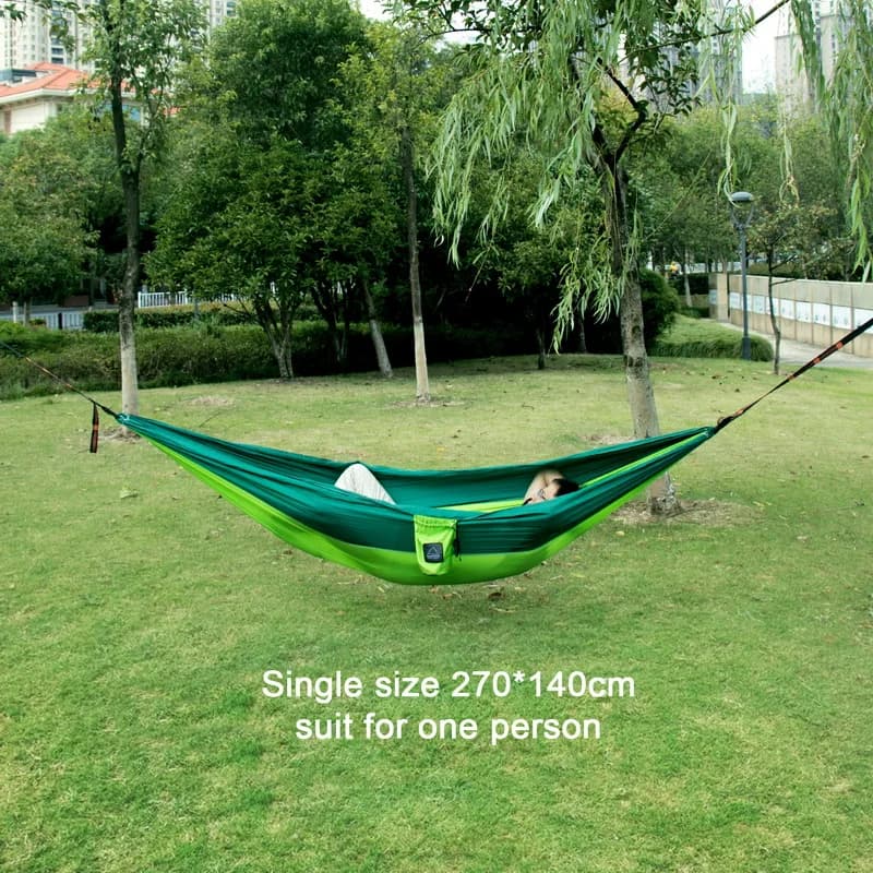 Hamac de jardin de randonnée de Camping en plein air de taille simple et Double de tissu de Parachut