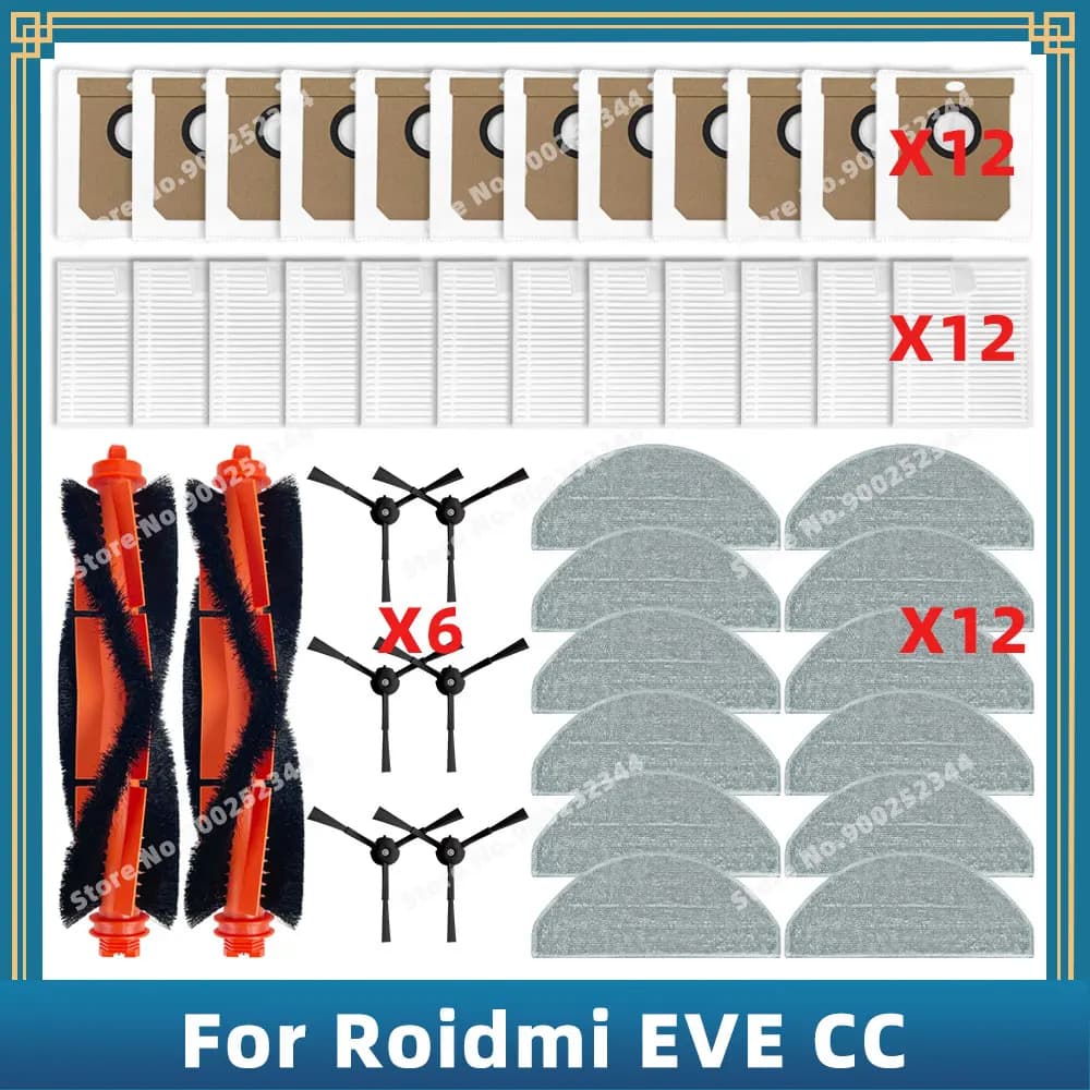 Pièces de rechange compatibles pour Roidmi EVE CC SDJ12RM accessoires, filtre, brosse latérale princ