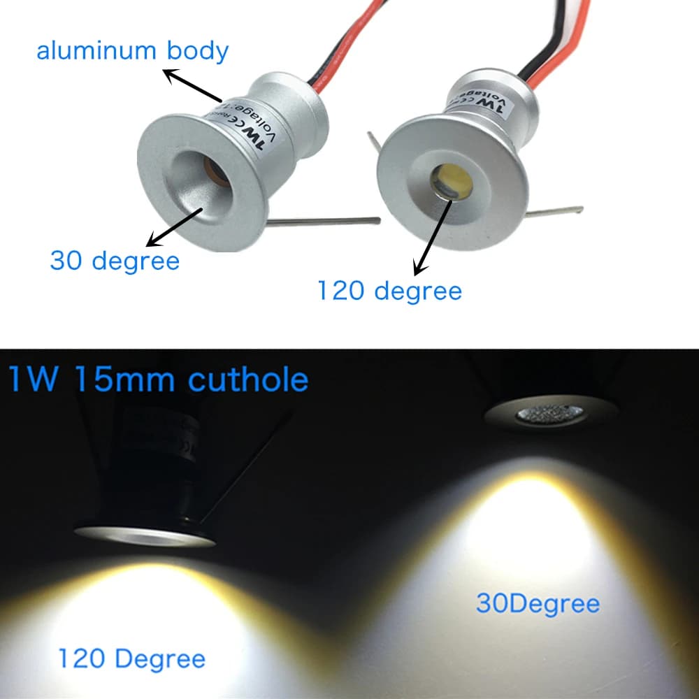 Mini Downlight LED 12V 1W encastré petit Spot lumière plafond cuisine salle escalier intérieur proje