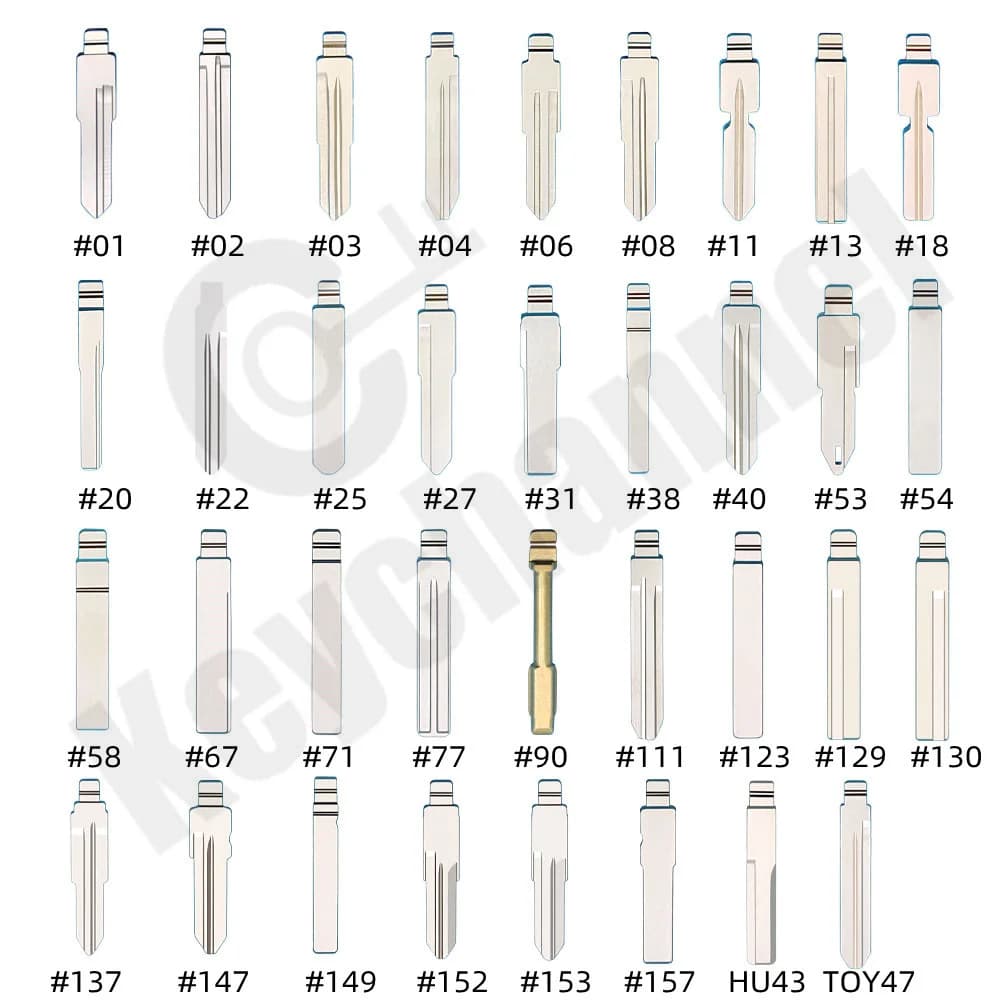 35 pièces clé de voiture vierge HU66 SIP22 Toy43 KD clé lame HU83 Xhorse clé rabattable pour KEYDIY 