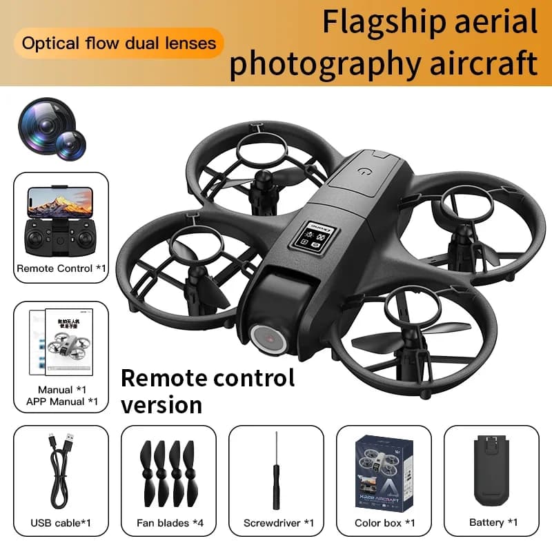 Avion de photographie aérienne de drone avec support VR comprend des lunettes VR, double caméra, com