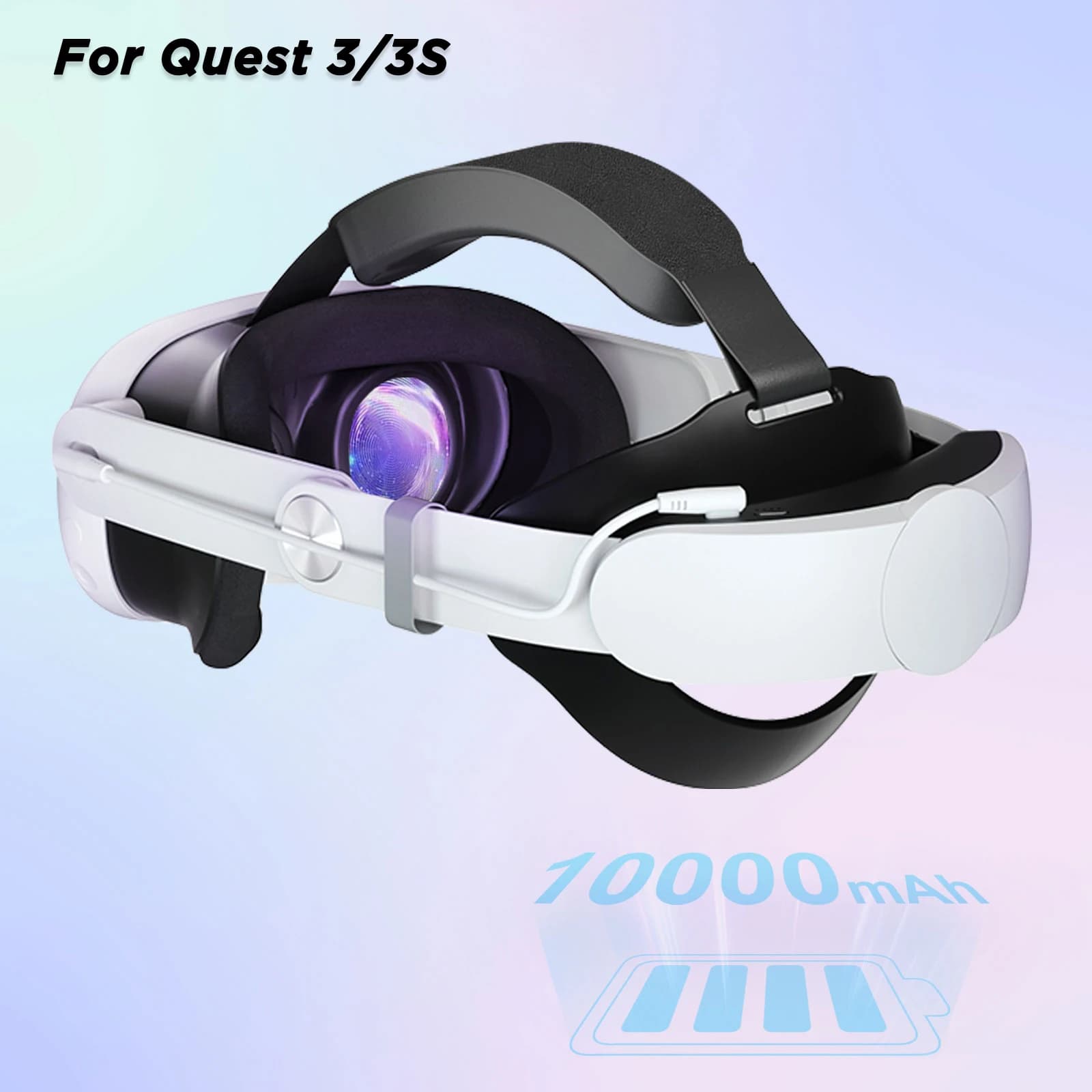 Sangle de tête 10000mAh, batterie pour casque Meta Quest 3/Quest 3S VR, remplacement de sangle Elite