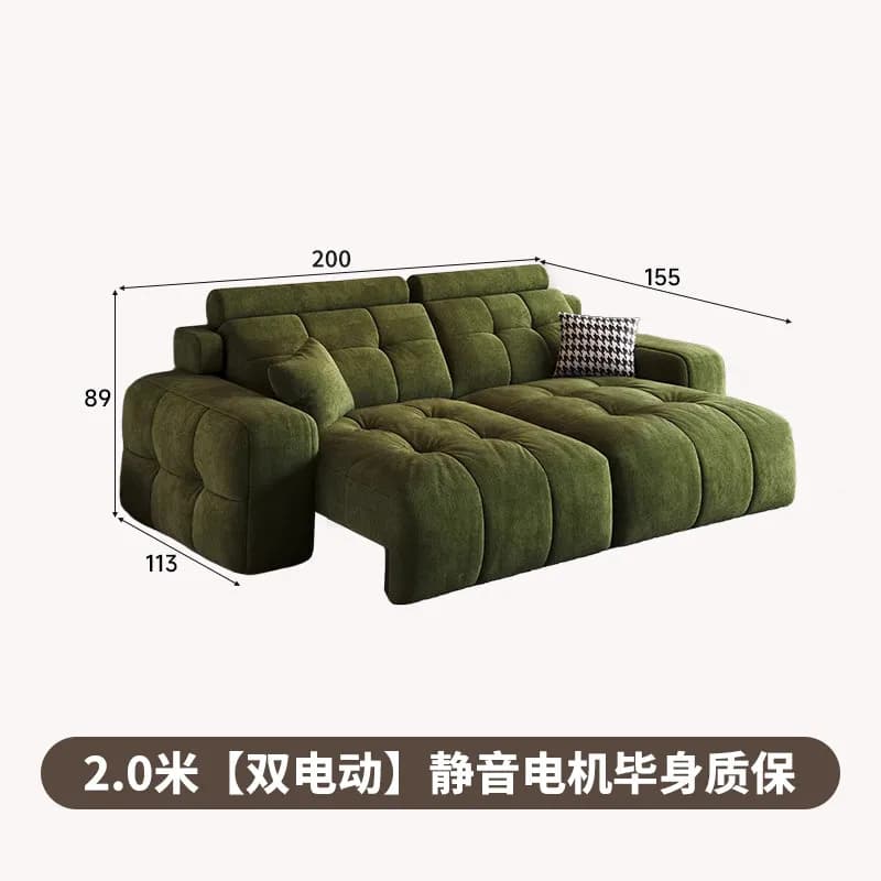 Canapé électrique vert grande taille, de luxe italien, pour extérieur et intérieur, mobilier de salo