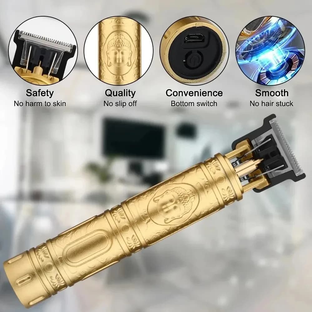 Tondeuse à cheveux vintage T9 pour hommes, machine de découpe de cheveux portable, rasoir à charge r
