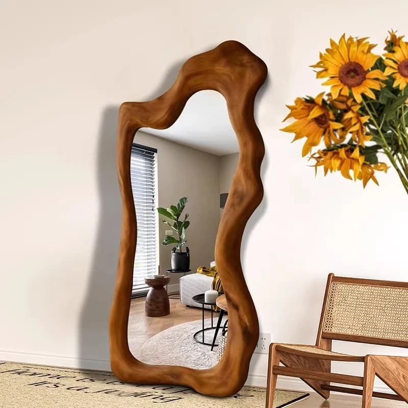 Miroir de maquillage irrégulier, Art esthétique, Design moderne pour femmes, miroir sur pied en macr