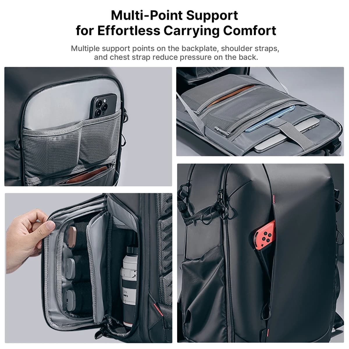Ulanzi-Sac à dos étanche de grande capacité pour appareil photo reflex numérique, sac de voyage pour
