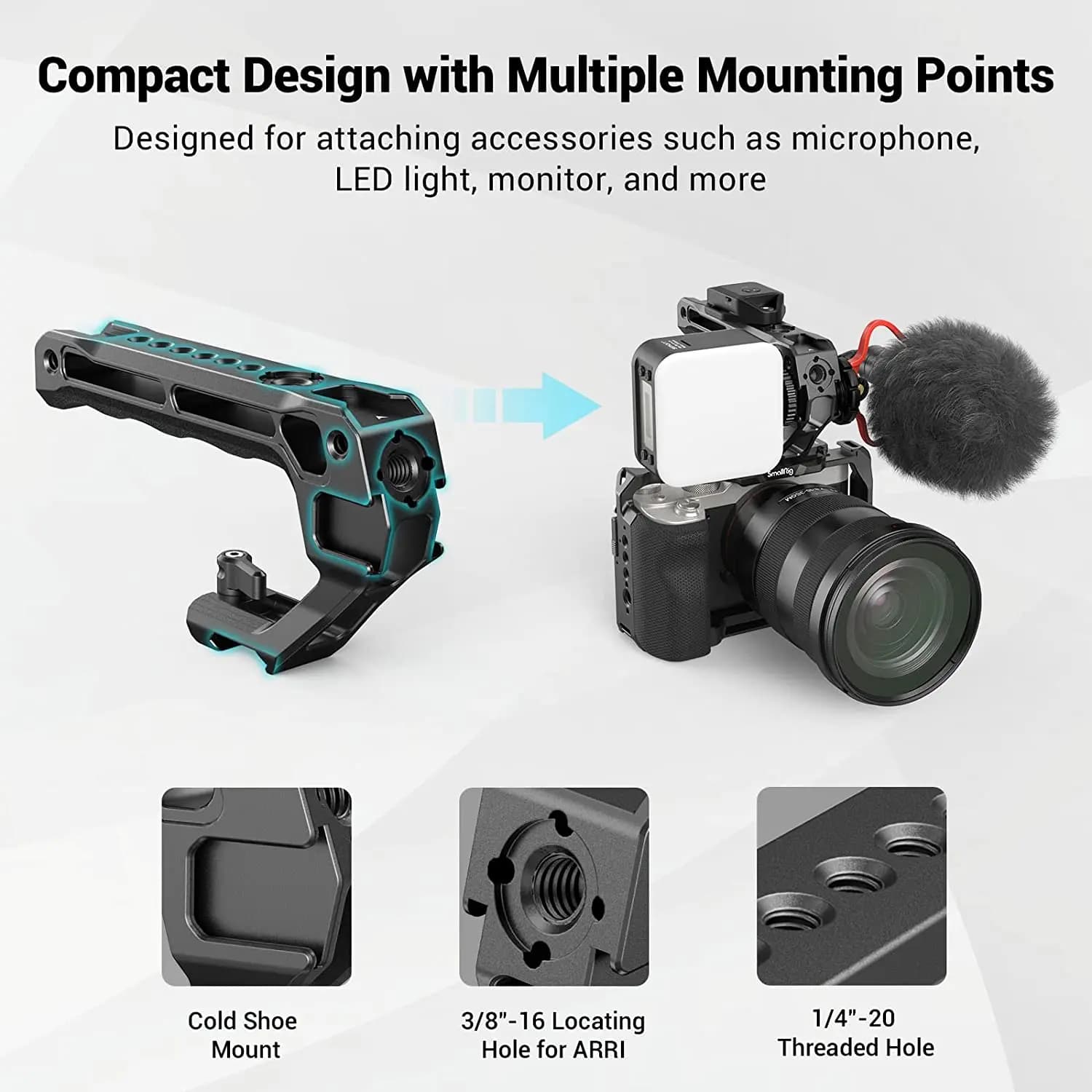 SmallRig-Poignée TRANTop à dégagement rapide pour Sony, appareil photo reflex numérique, sabot froid