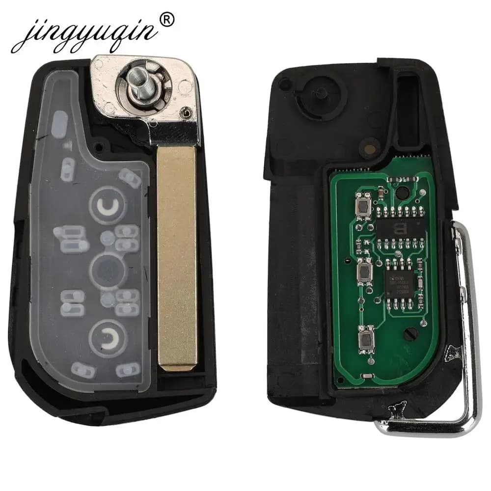 Jingyuqin VA2 porte-clés de voiture à distance rabattable 433MHz H-8A pour Toyota Aygo Corolla Auris