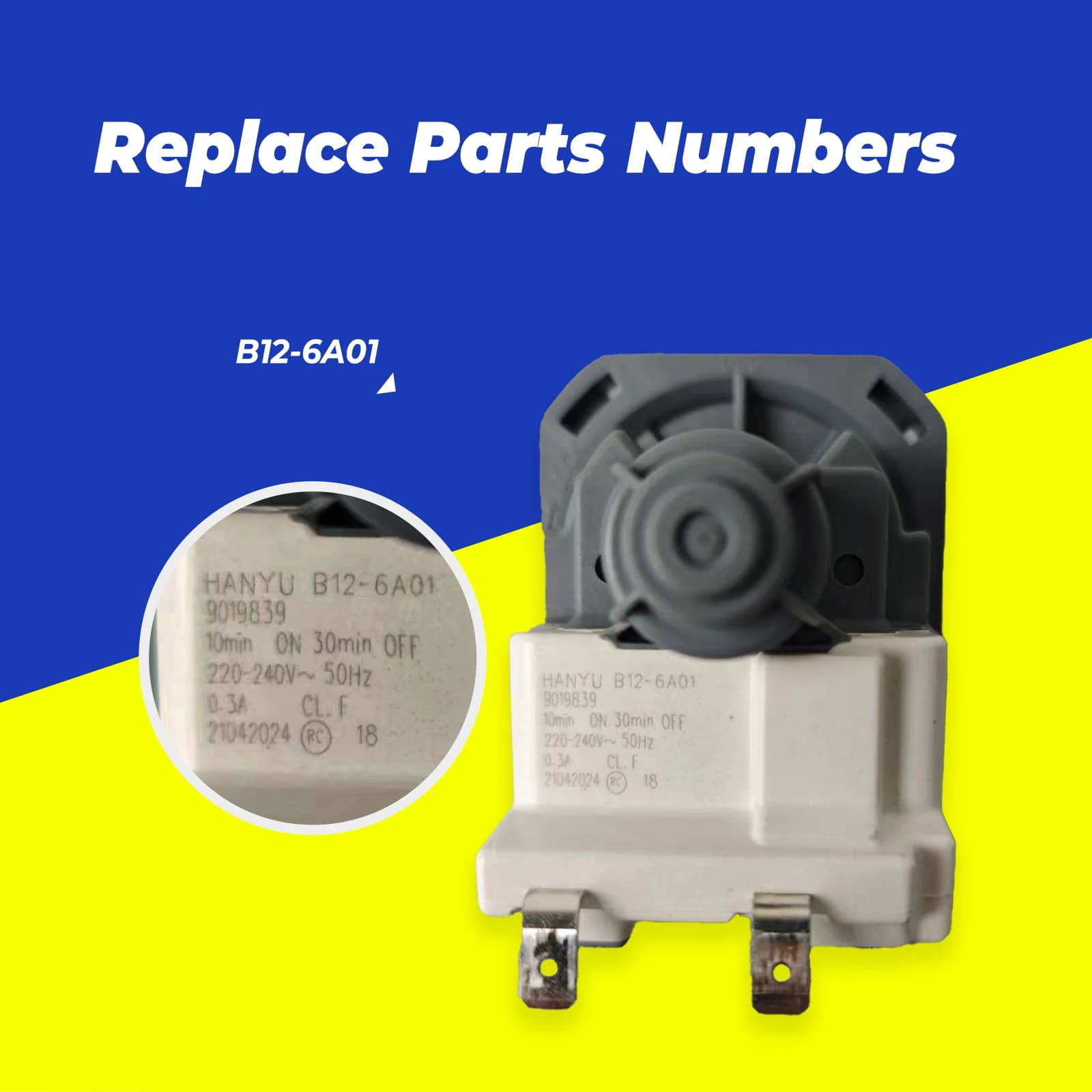 HANYU B12-6A01 220-240V 50/60Hz 0,3A pompe de vidange pour lave-vaisselle pour MIDEA PELONIS