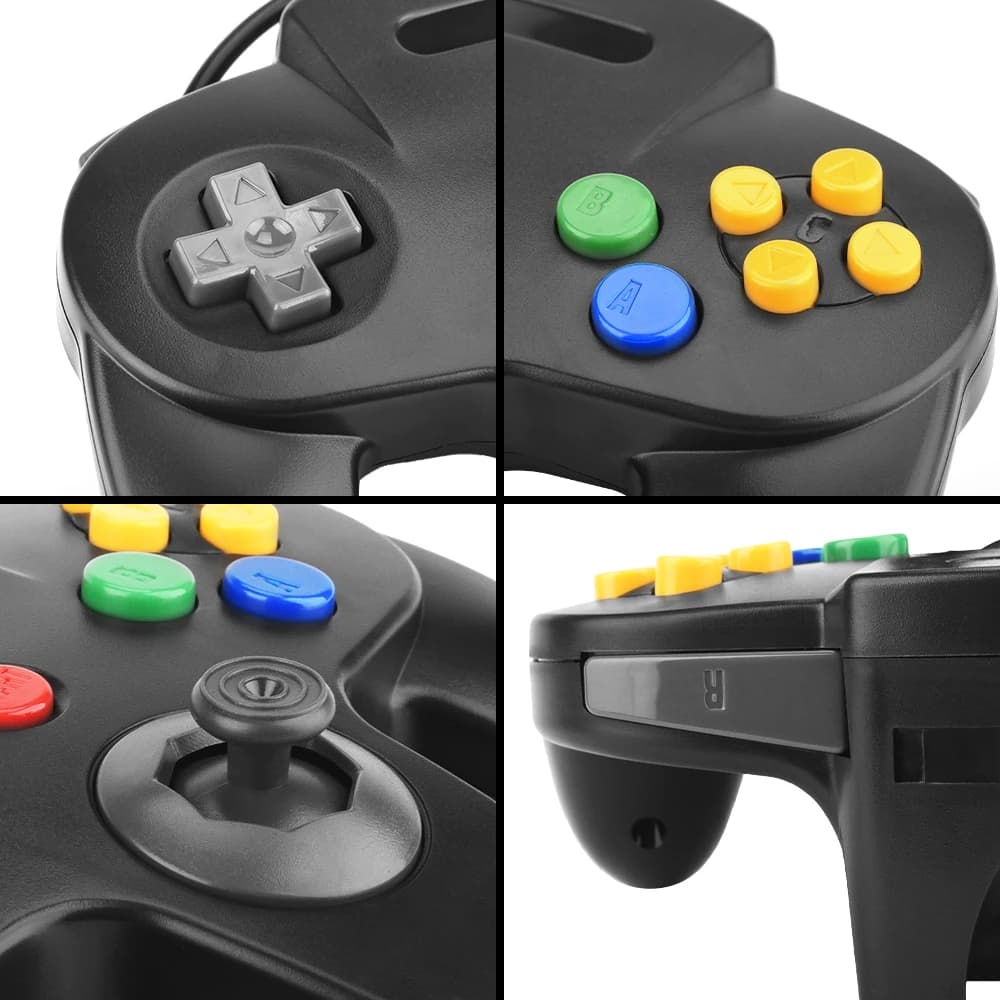 Manette de jeu filaire USB N64 manette de jeu contrôleur pour ordinateur Mac poignée PC manette de j