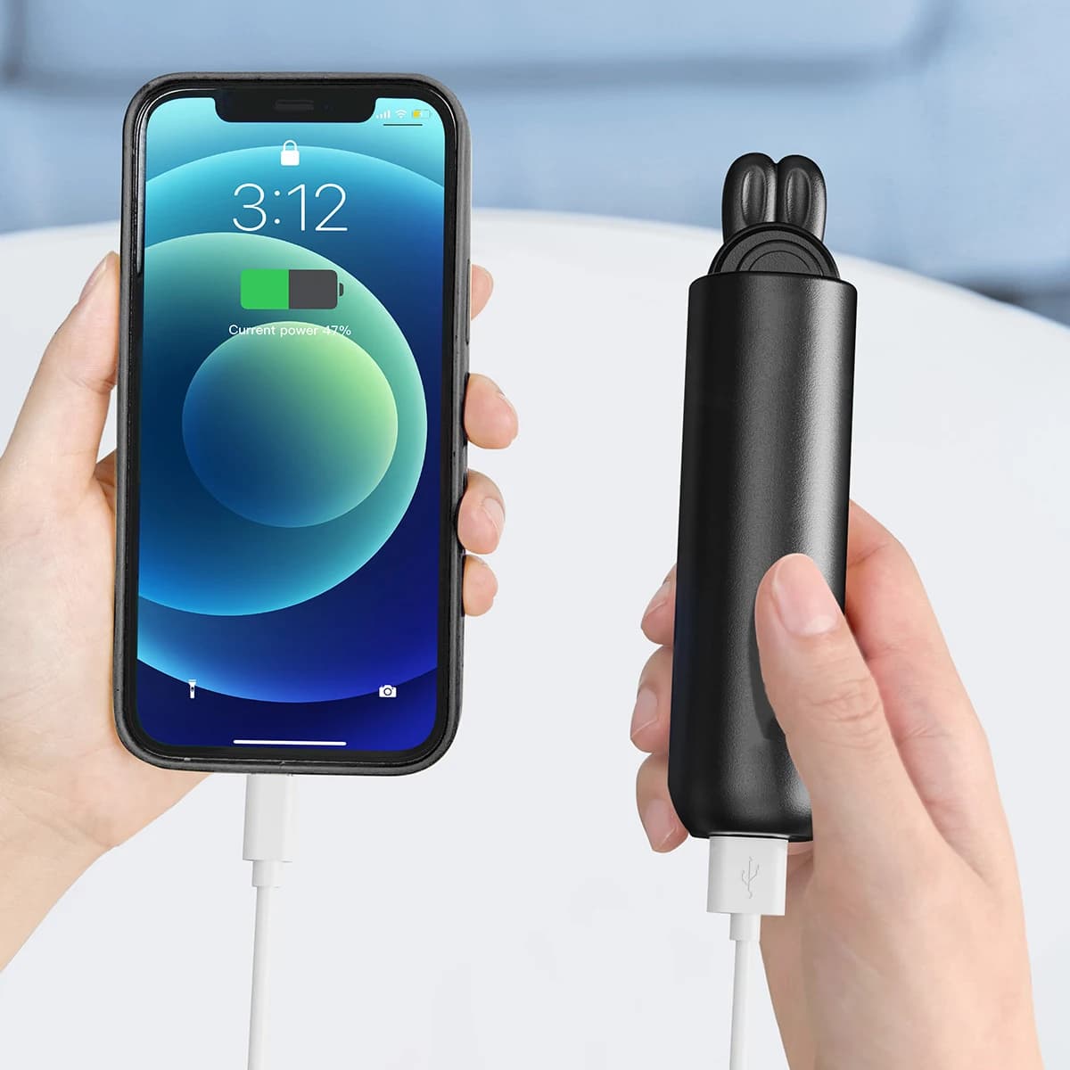 Ventilateur de poche portable avec fonction de banque d'alimentation, mini ventilateur mignon, affic