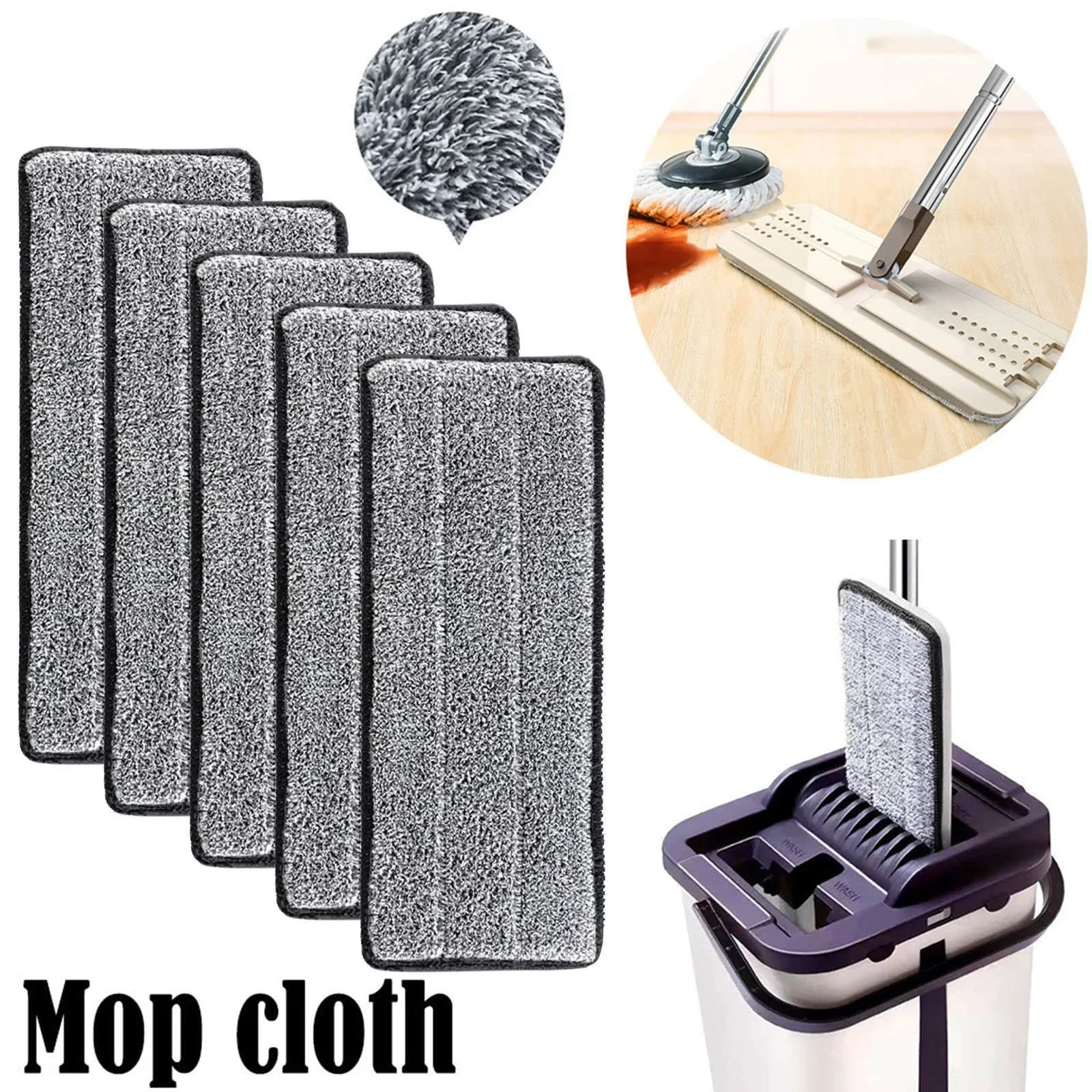 Tampon de vadrouille en microfibre de remplacement, 3 à 20 pièces, vadrouille lavable en microfibre,