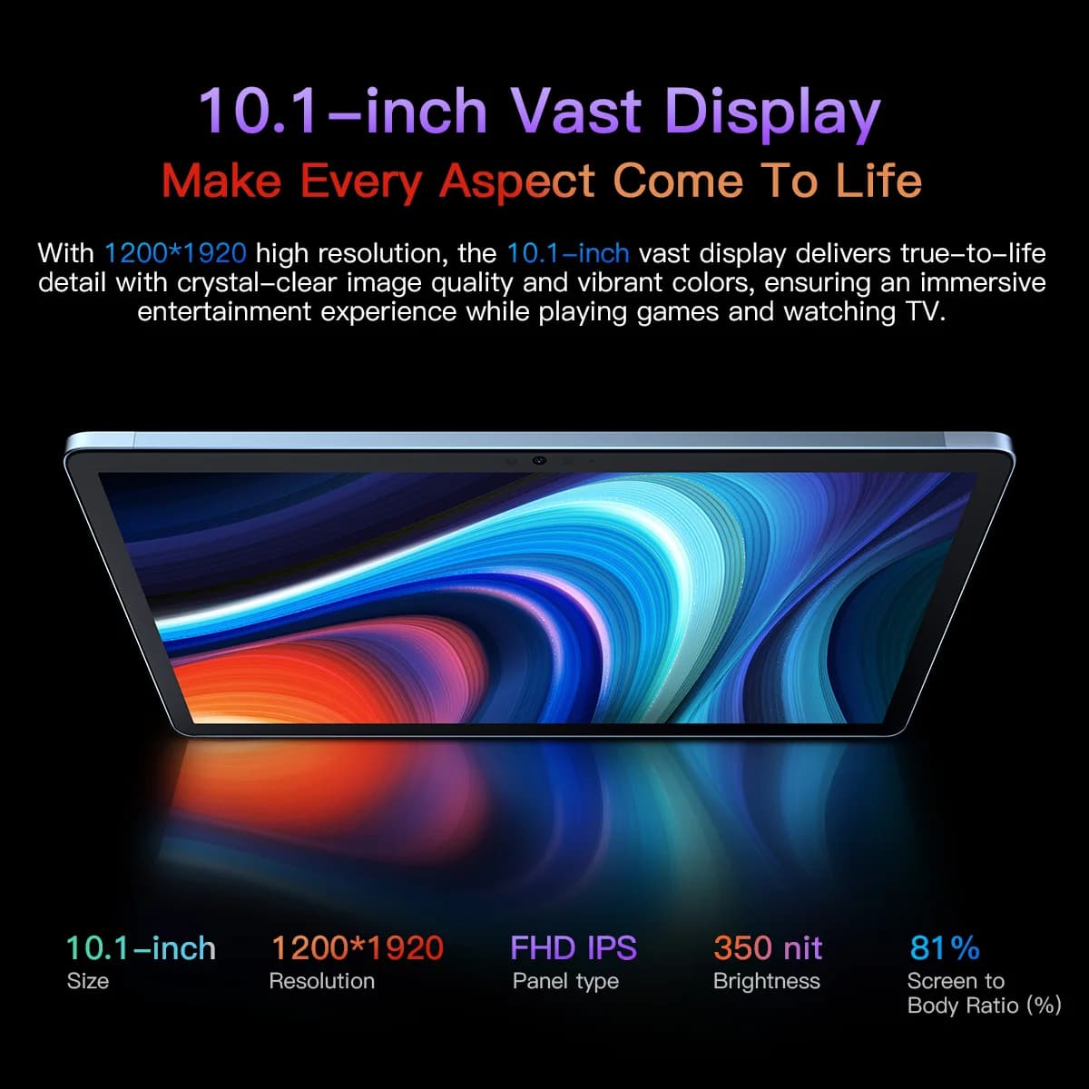 Blackview Pad 13 tablette PC 14(8 + 6)GB 256GB Android 12 10.1 ''HD + écran IPS Unisoc T606 tablette