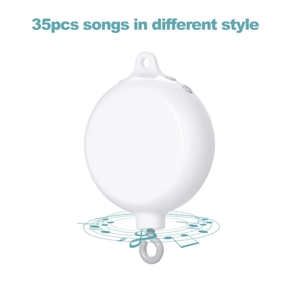 Boîte à musique télécommandée pour enfants avec ligne USB, jouet musical de lit, 35 chansons, cloche