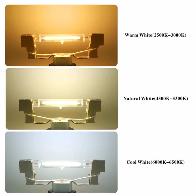 Ampoule LED en Tube de verre COB R7S, 5W 10W 20W 78MM 118MM, lampe épis de maïs AC 110V 220V, haute 