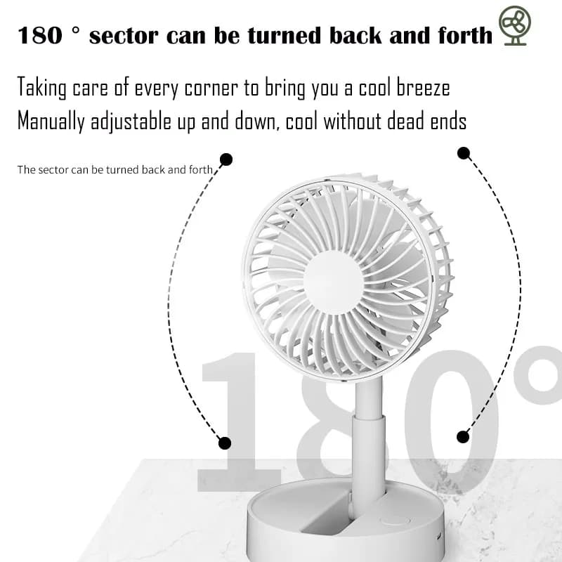 Mini ventilateur de table pliable aste portable, ventilateur de bureau USB à piles