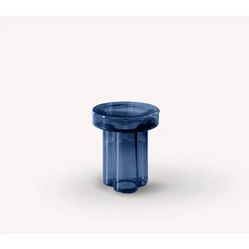 Table d'appoint en verre transparent ambré, table basse ronde minimaliste nordique, table d'appoint 