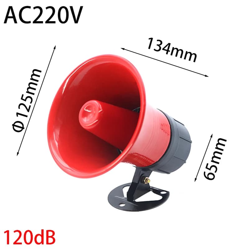 Corne d'alarme industrielle 120 dB, puissance élevée de 30 W, Sirène de sécurité métallique 12 V/24 