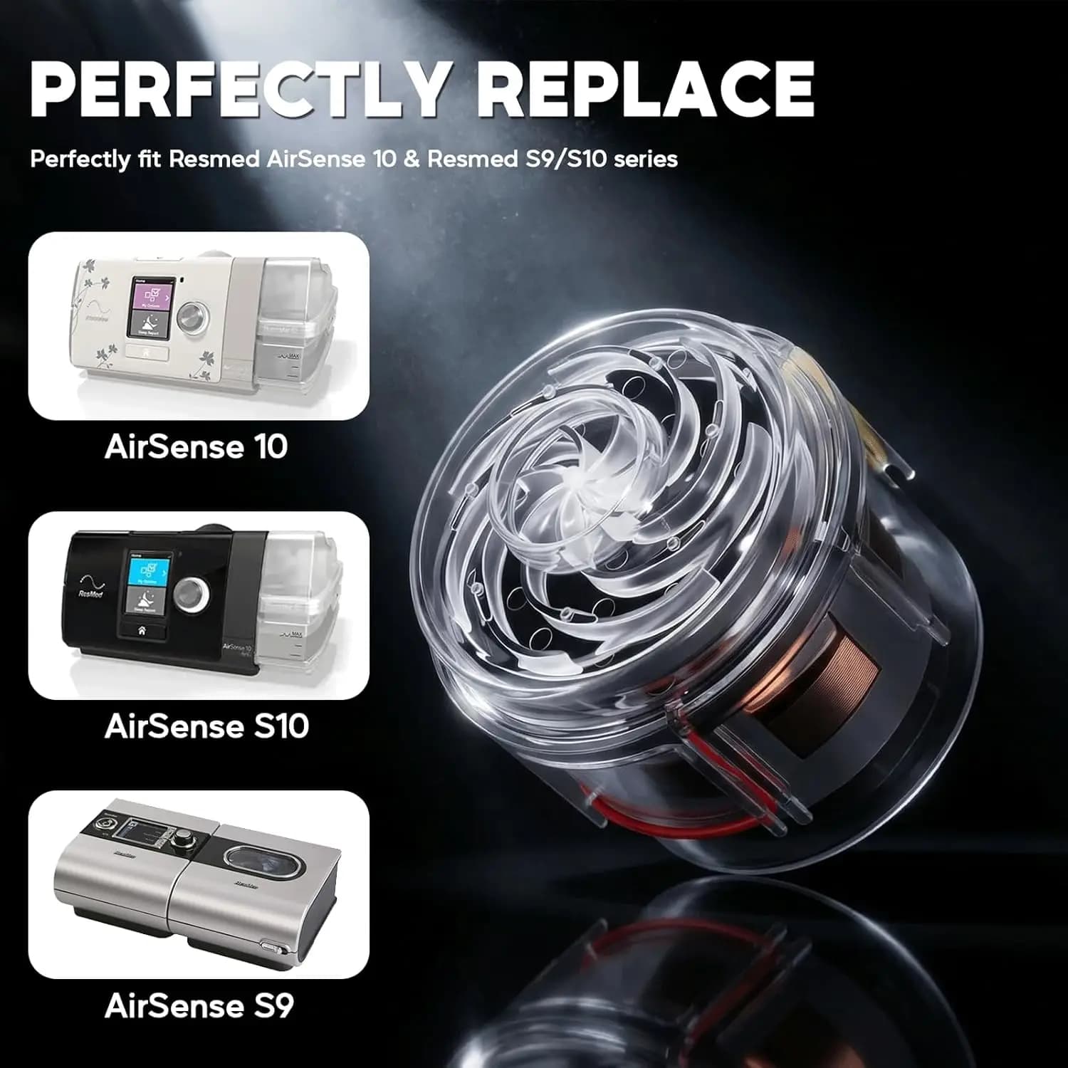 Resmed Airsense 10 - Remplacement de la pompe moteur - Compatible avec Resmed S10 Resmed S9