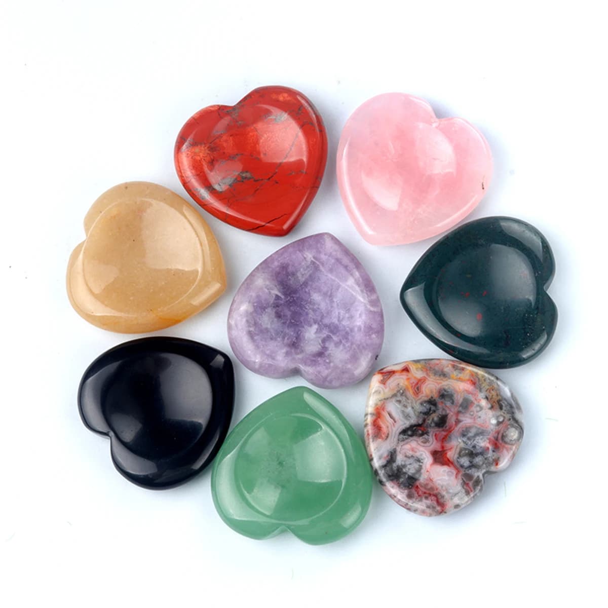 40mm coeur cristal souci pierre paume thérapie énergétique Reiki guérison Massage Quartz méditation 