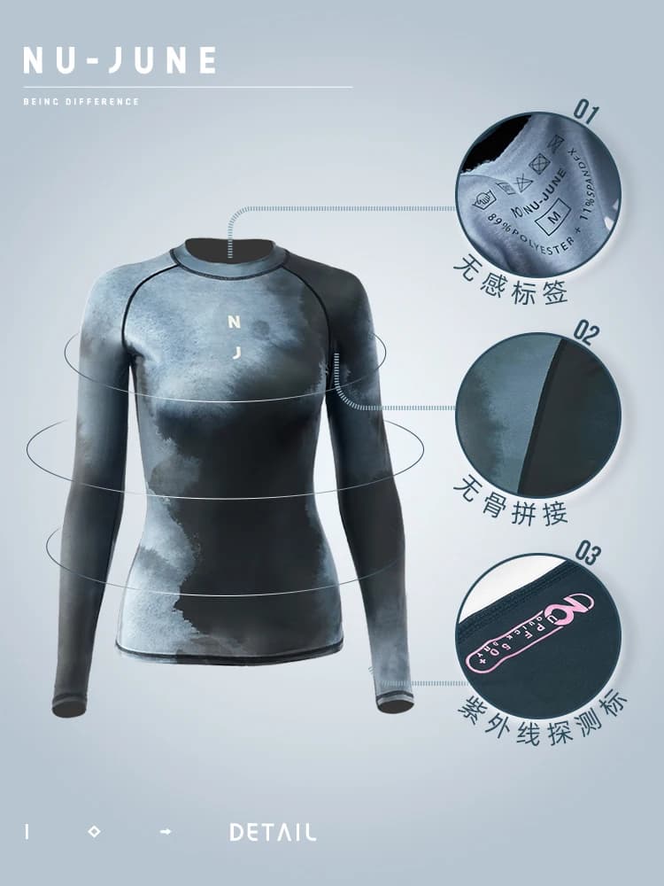 Nu-juin – maillot de bain UPF à manches longues pour femmes, Protection contre les éruptions cutanée