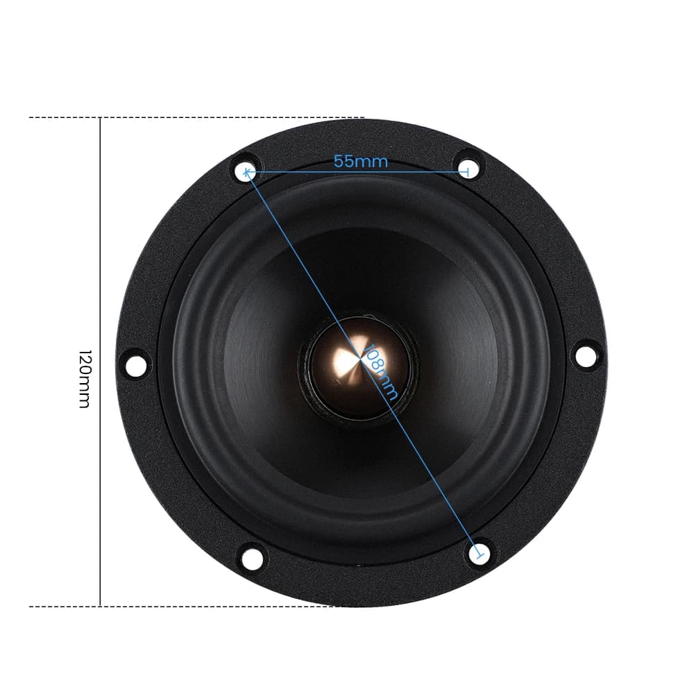 AIYIMA 1 pièce Haut-parleur médium 4 pouces 50W 4 Ohm 8 Ohm, type Bullet, avec bobine 25 mm, dôme en