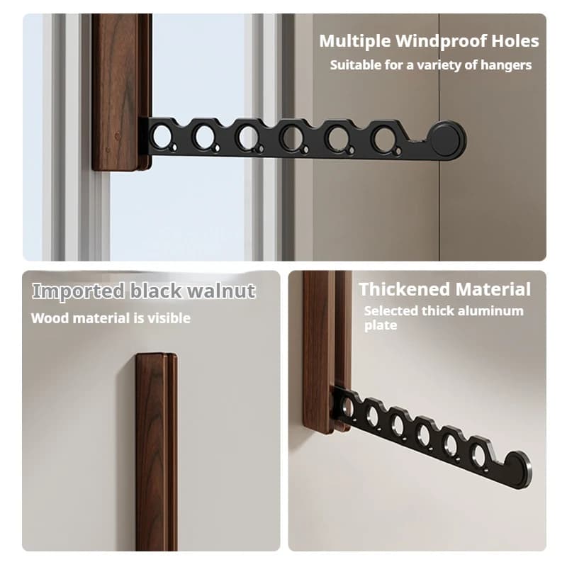 Cintre à vêtements en bois, support de séchage mural, conception pliable et organisateur de vêtement