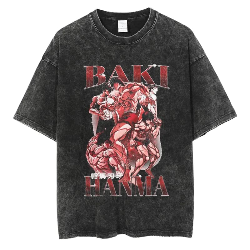 Baki imprimé Vintage coton t-shirts pour hommes femmes été décontracté surdimensionné T-Shirt t-shir