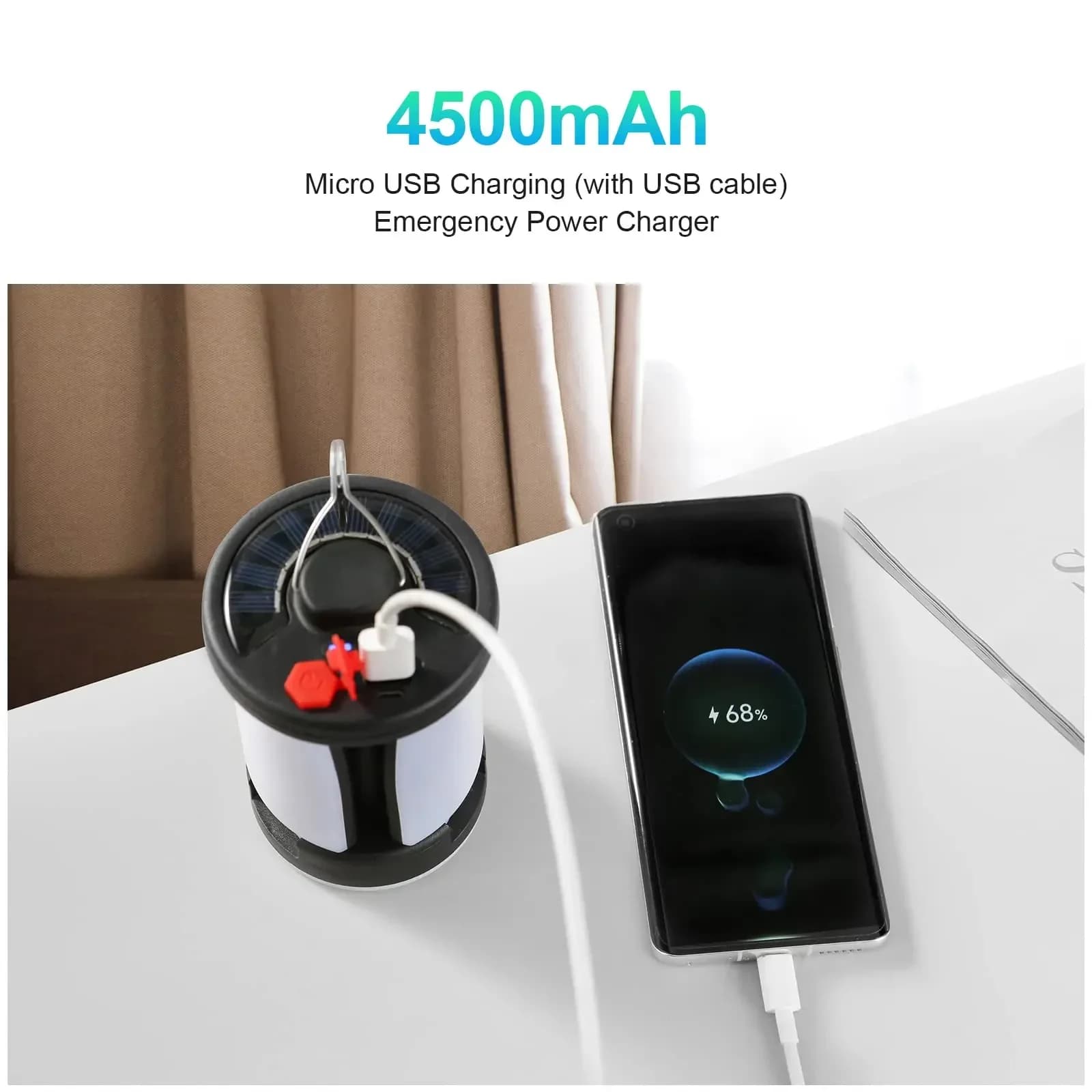 Éclairage extérieur LED feuille lampe de Camping accroché d'urgence solaire USB Rechargeable tente C