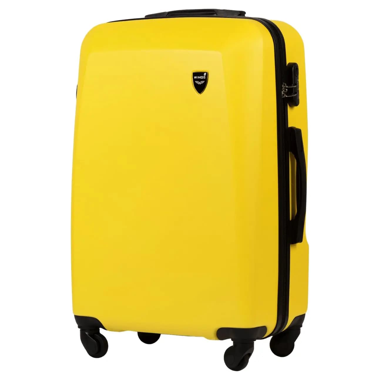 Lot de 4 roulettes WINGS PLOVER jaunes en ABS + (L/M/S/XS) rigides à 4 roues 360° °   Serrure à comb